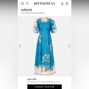 Alémais Luda floral linen midi dress